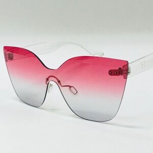 Rimless Sunglasses Women Fashion Oversized Pink Blue Lens Cat Eye Light Weight‎